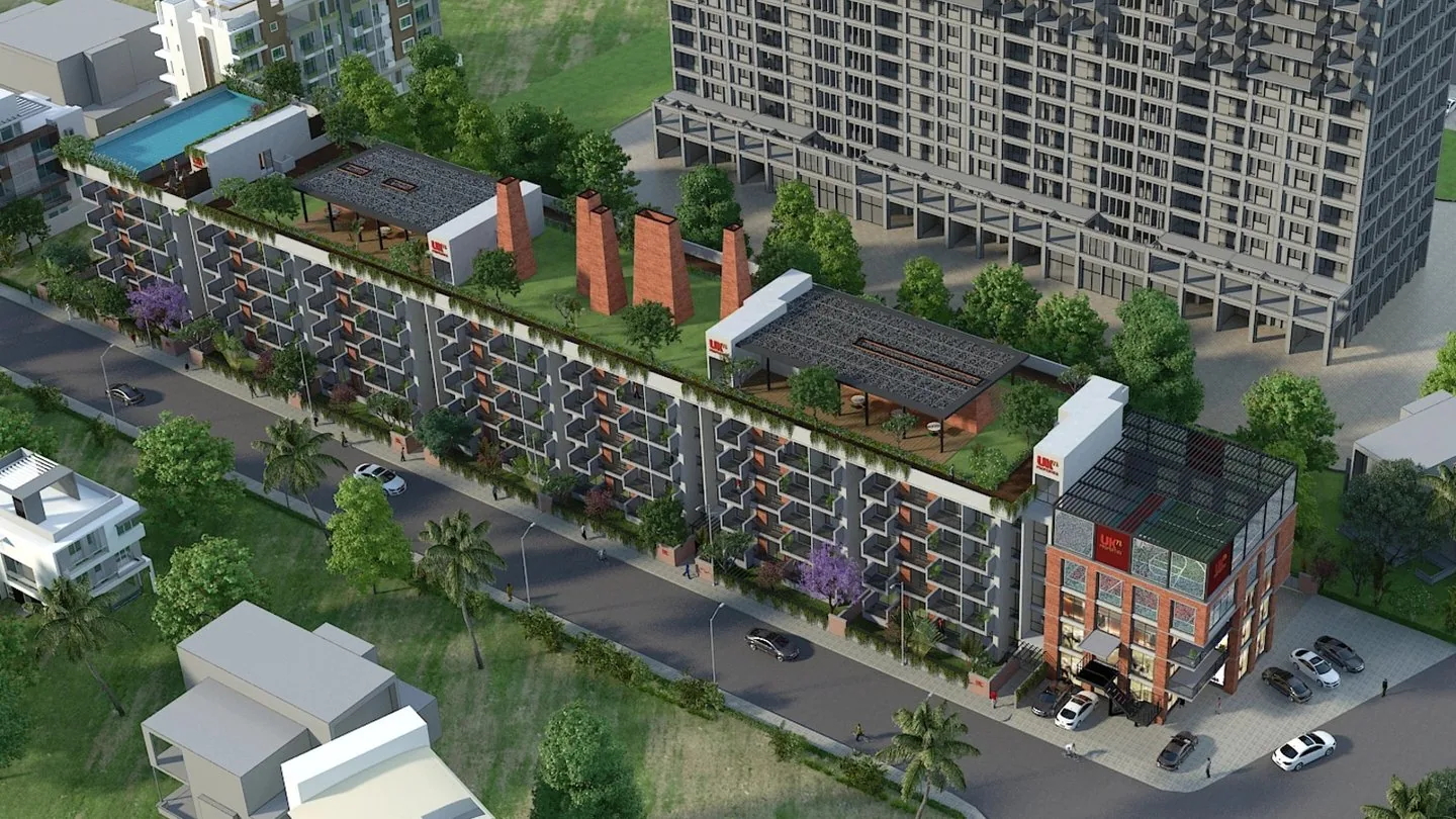 Aerial view of the block — Miraya Woods by UKN, Bengaluru