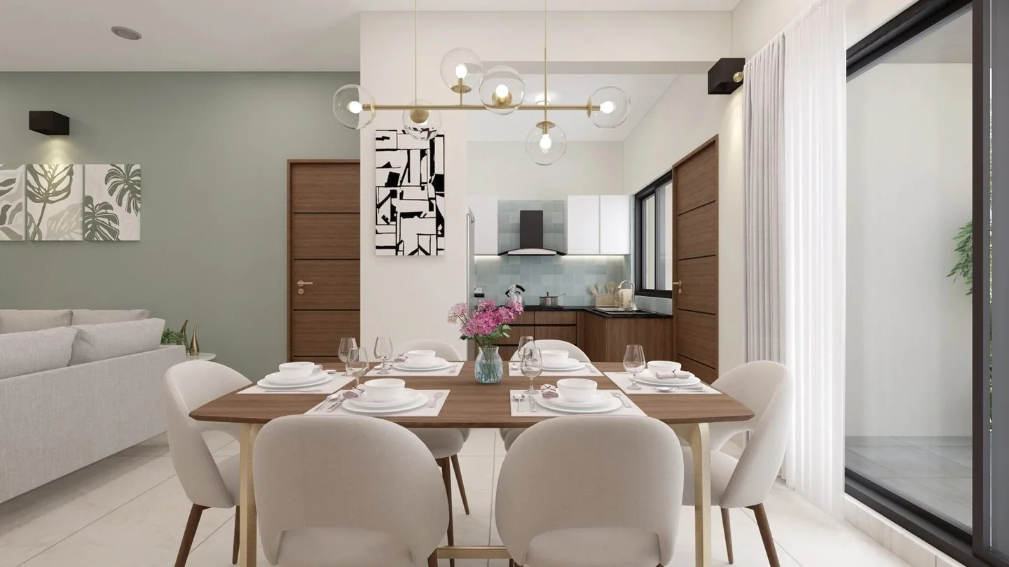 Dining and kitchen — Miraya Woods by UKN, Bengaluru