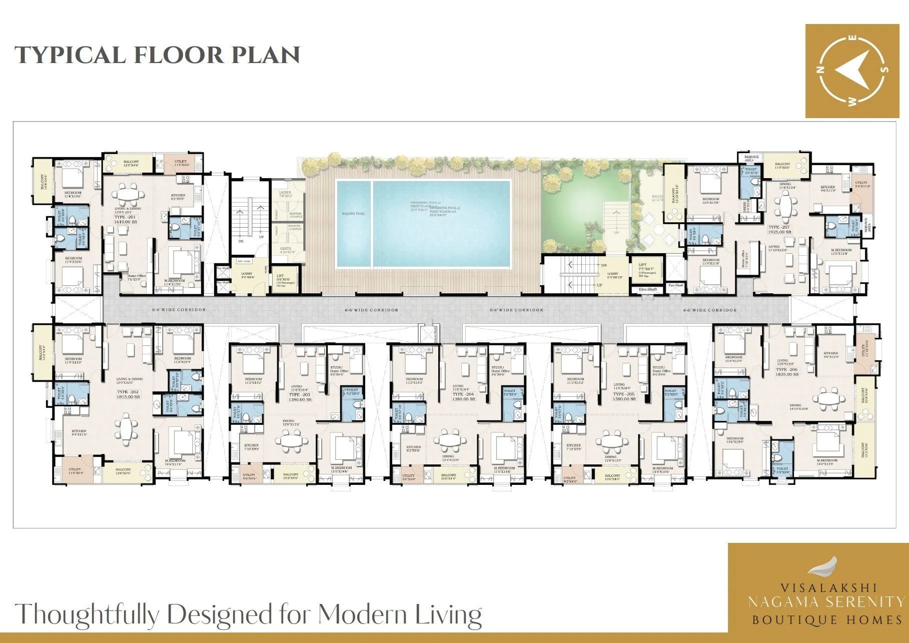 Typical floor plan of Nagama Serenity at Bileshivale, off Hennur, as drawn by the developer