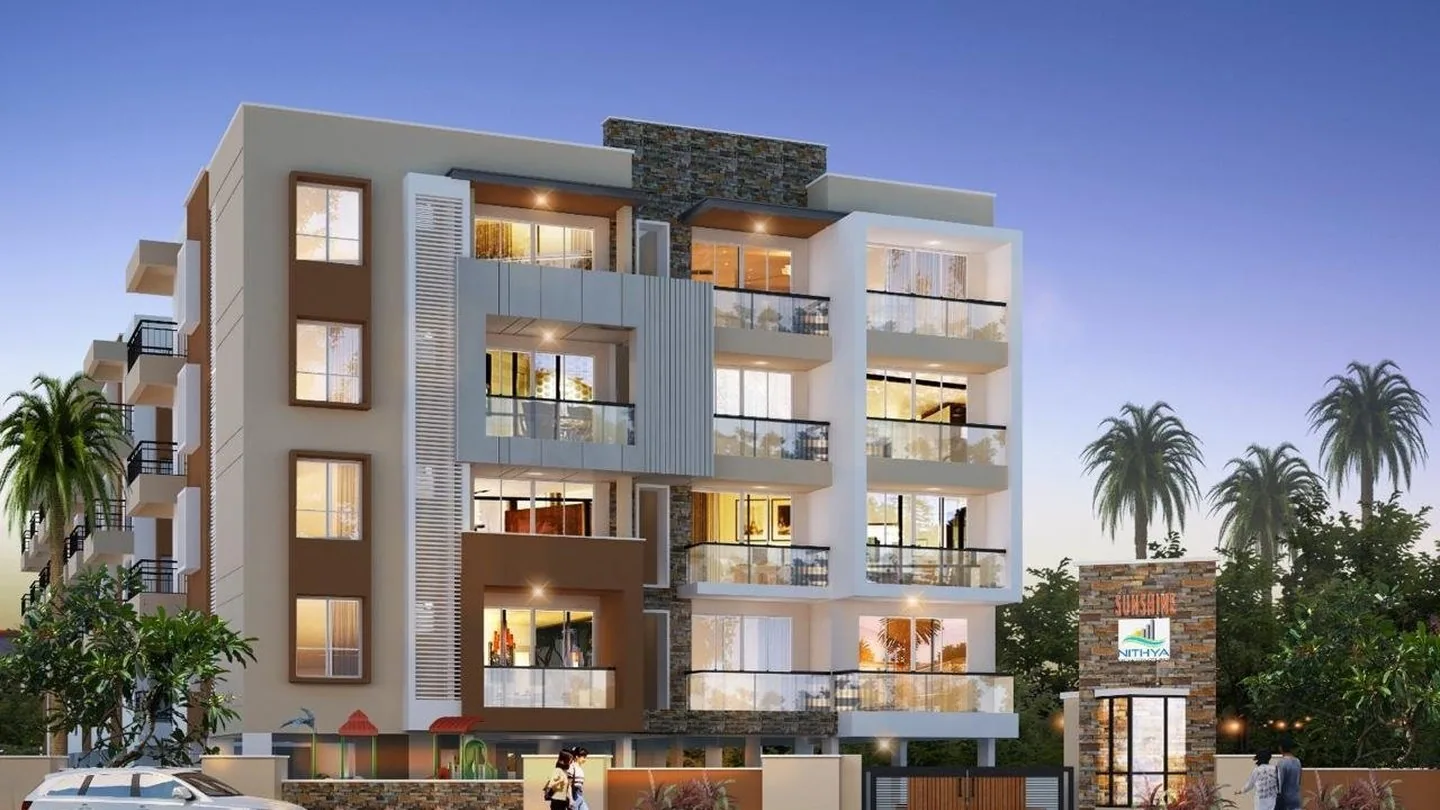 Evening view of the façade — Nithya Sunshine, Kalyan Nagar, Bengaluru