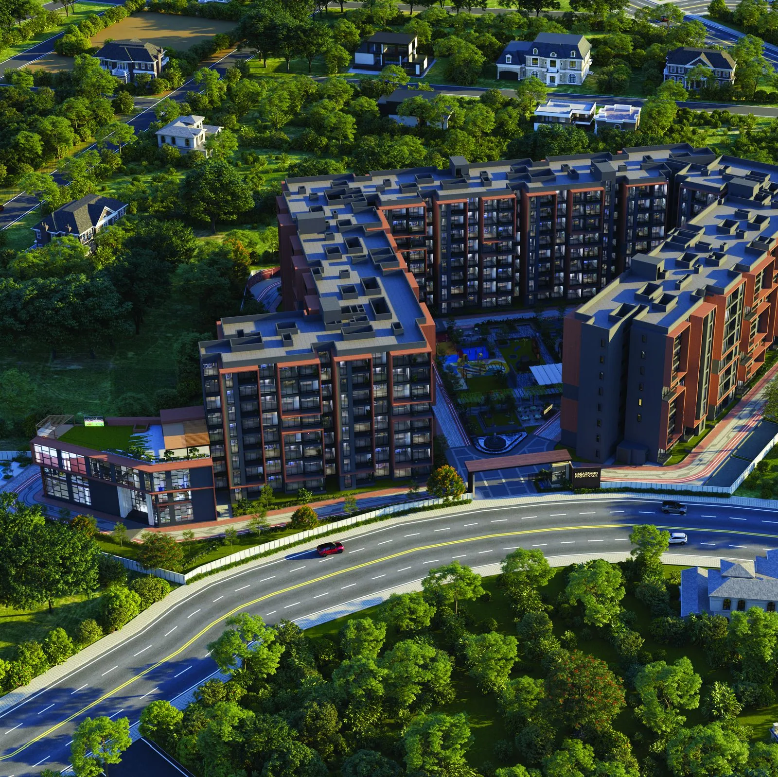 Aerial view of Casagrand Promenade, Yelahanka