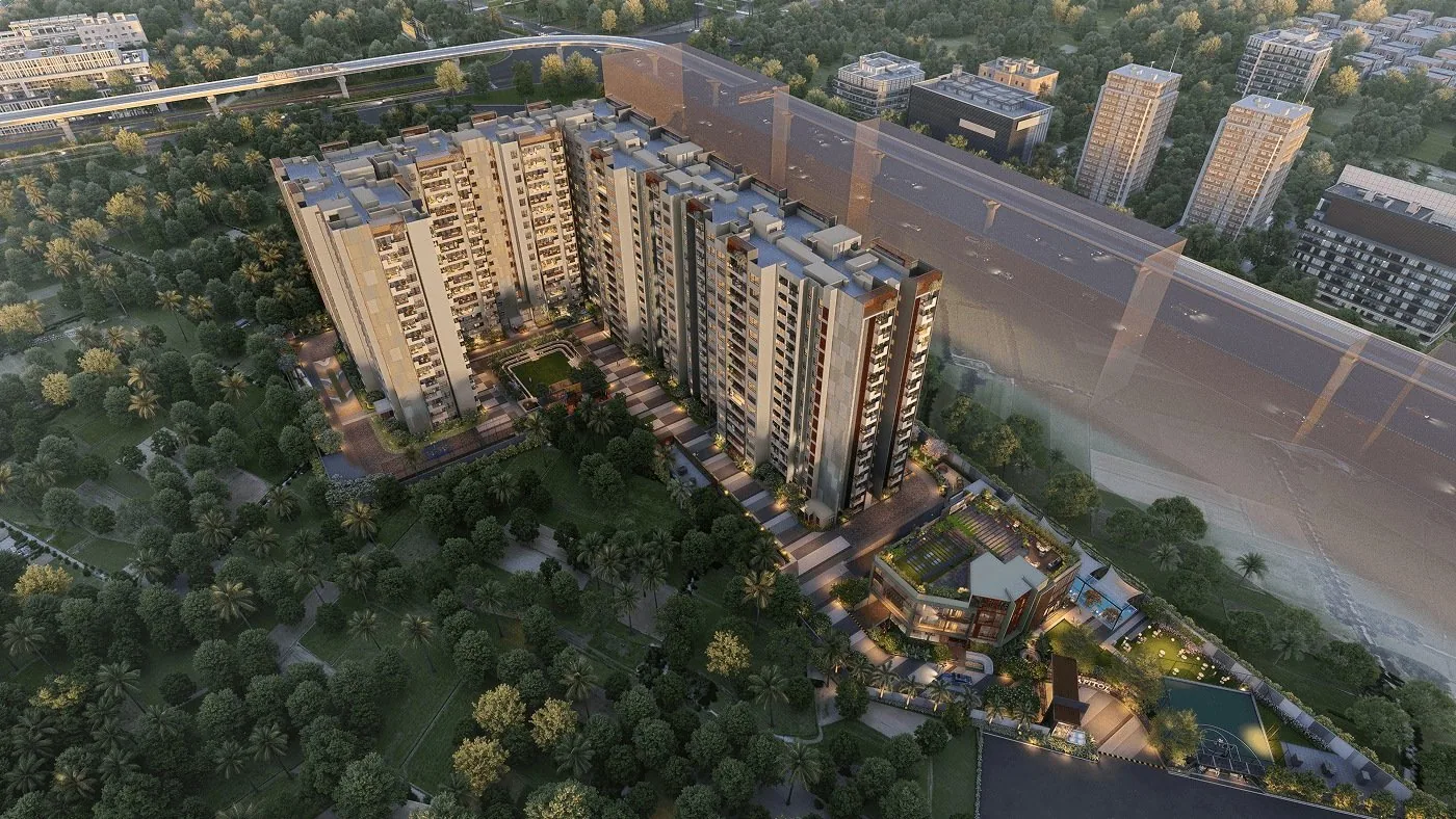 Aerial view of the four towers — Sumadhura Capitol Residences, Bengaluru