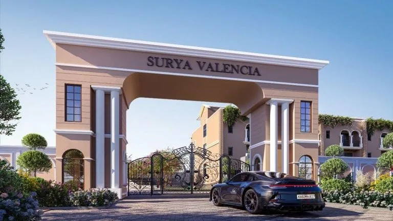 Entrance arch — Surya Valencia, Rajanukunte, Bengaluru