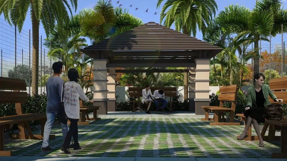 Senior citizens' plaza and shaded seating — Suvarna Homes, Hoskote, Bengaluru