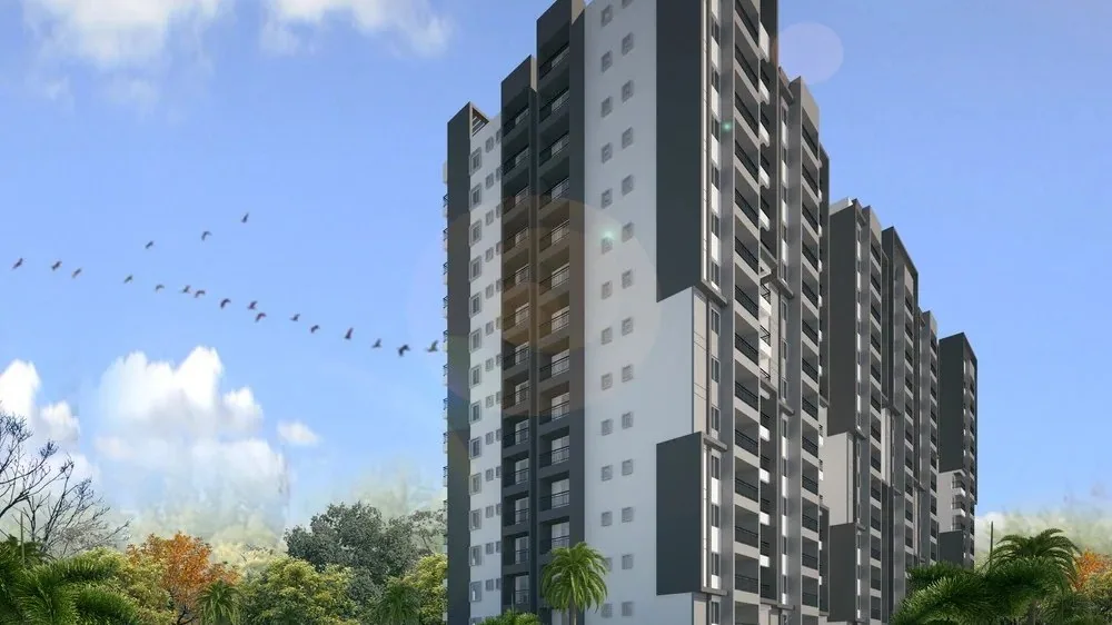 Tower elevation above the courts — Suvarna Homes, Hoskote, Bengaluru