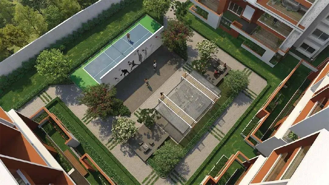 Aerial view of the four blocks — Vajram Chrysanthemum, Bengaluru