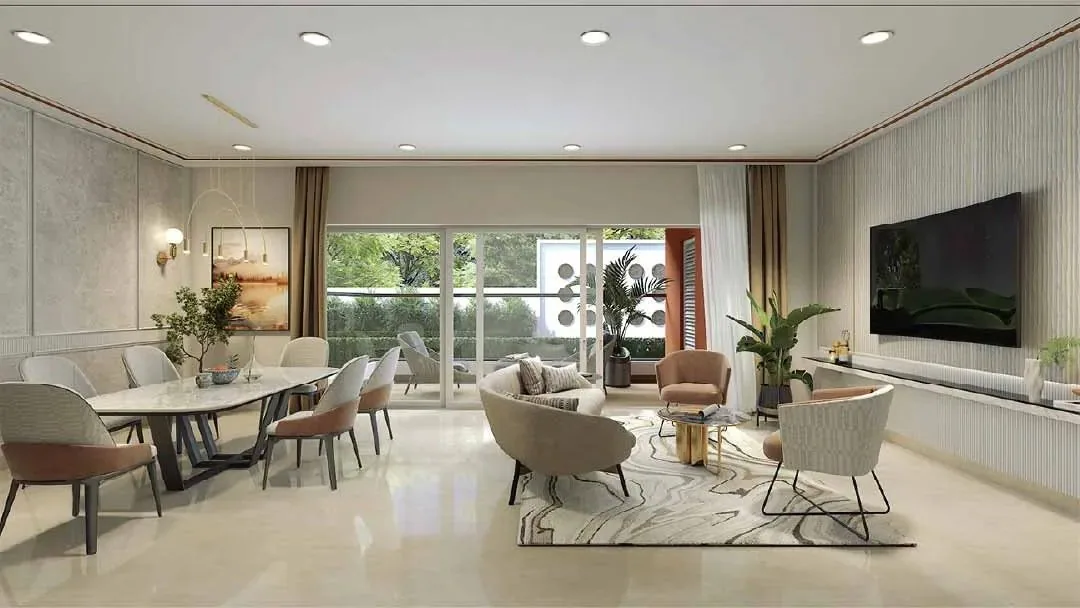 Living and dining — Vajram Chrysanthemum, Bengaluru