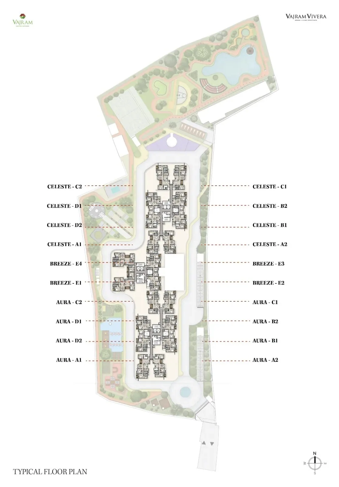 Typical floor plan — Vajram Vivera, Kogilu, Bengaluru