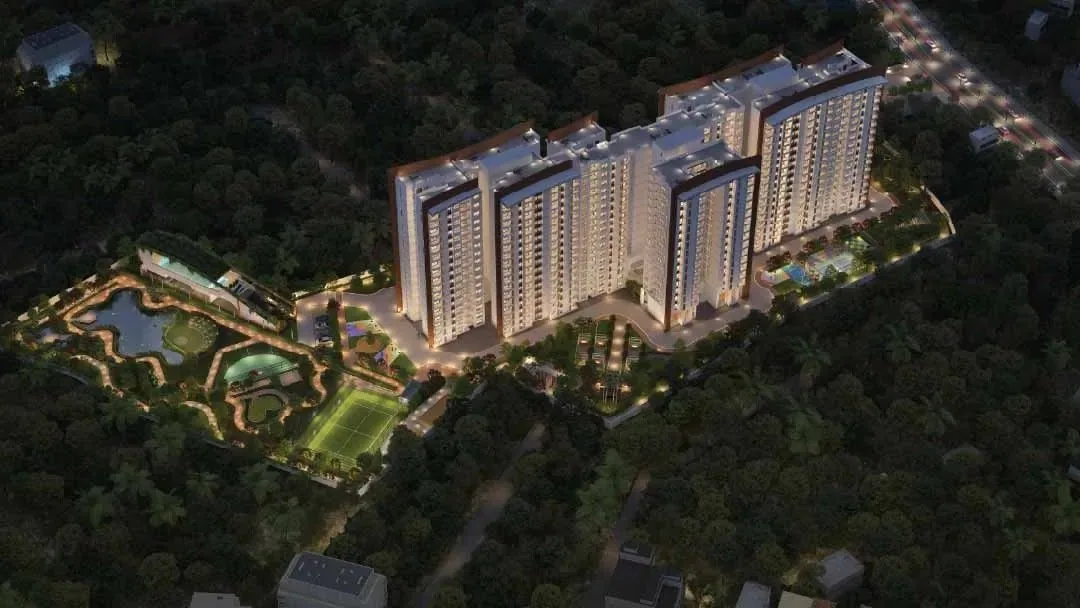 Aerial view of the three towers — Vajram Vivera, Bengaluru
